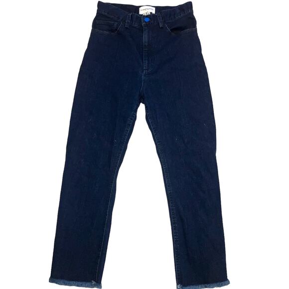 Charlotte Brody High Rise Crop Raw Hem Dark Wash Jeans-sz 26 - Picture 2 of 16